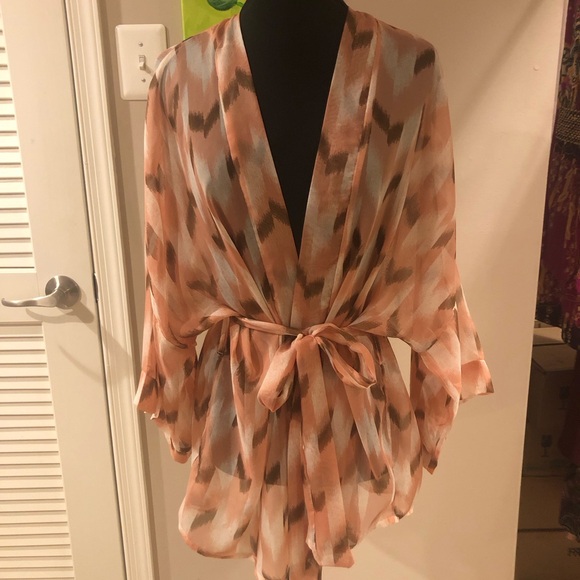 SONOMA coverup one size peach white brown - Picture 1 of 6
